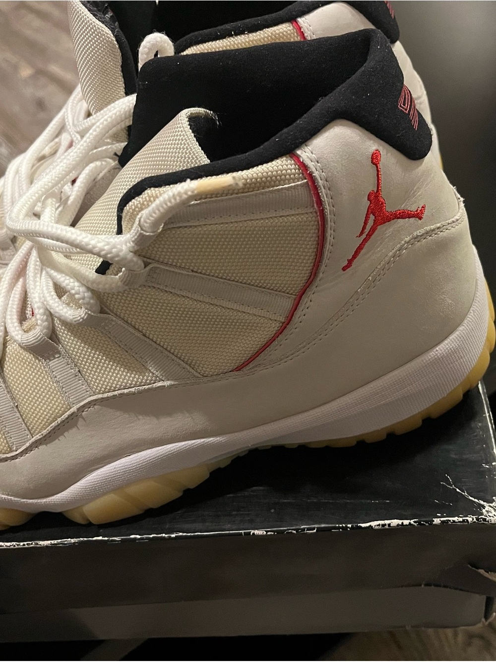 Jordan White Black Red High-Top Sneakers